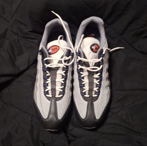 Nike Air Max 95 Black Red Smoke Grey Low Retro Trainers Sneakers Men - Picture 1 of 6